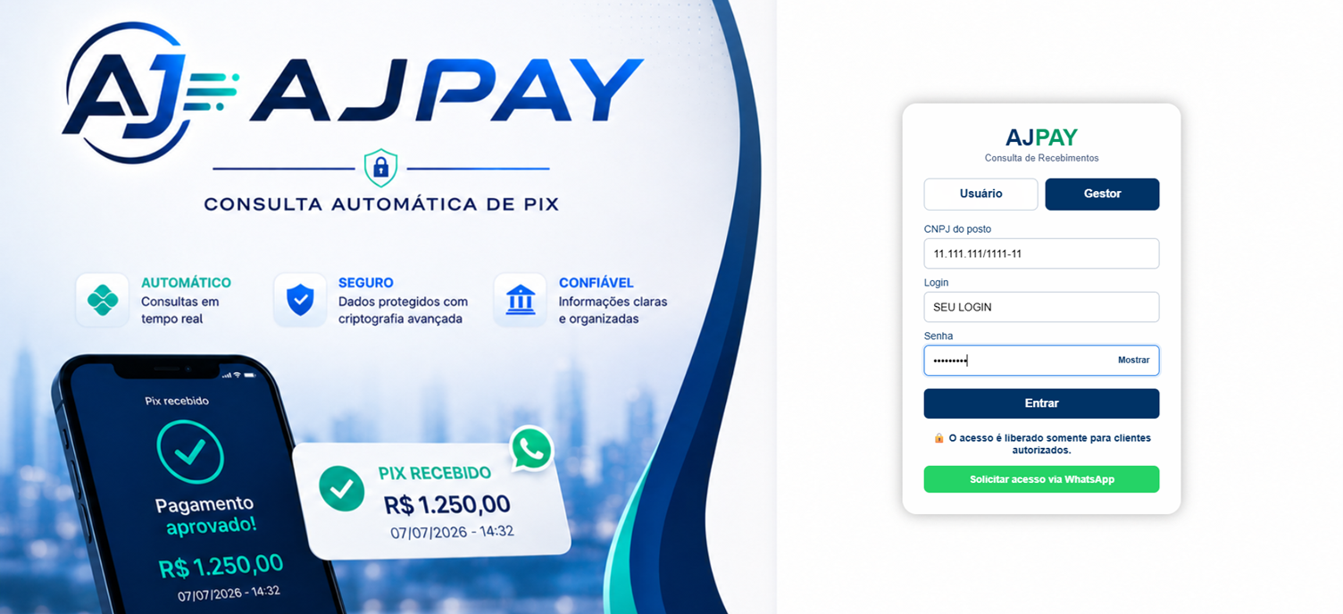 Login do Gestor AJPAY